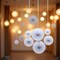 12 Pcs Decoration Hanging Party White Paper Fans Set for Birthday Wedding Graduation Events Accessories(White)